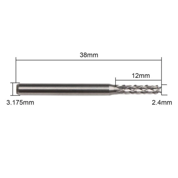 Tungsten Karbür PCB Kesme Oyma CNC Freze Uç 1.5-3.1mm 10lu Set - 8