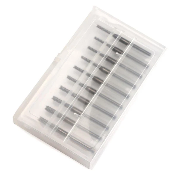 Tungsten Karbür PCB Kesme Oyma CNC Freze Uç 1.5-3.1mm 10lu Set - 10