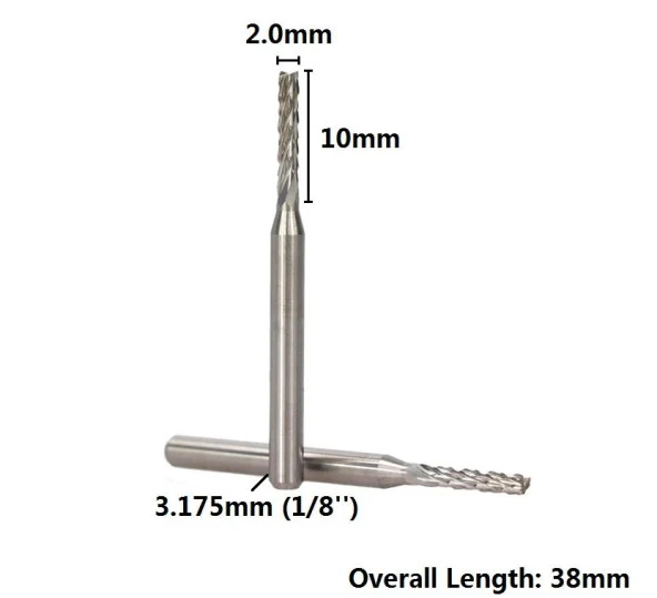 Tungsten Karbür PCB Kesme CNC Freze Ahşap İşleme 2.0mm 10 Adet - 10