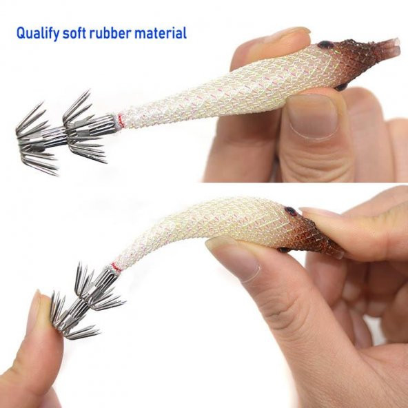 PROFISHER Kalamar Sahtesi 9cm 7gr Simli Fosforlu Yumuşak Silikon - 8