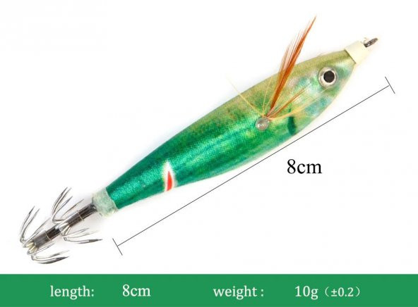 PROFISHER Kalamar Sahtesi 10.5cm 9gr Elbiseli Fosforlu Sert Yem - 6
