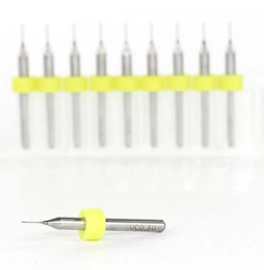 PCB Mikro Karbür CNC Matkap Ucu 10lu Set 0,35mm Tungsten 18 Shank - 2