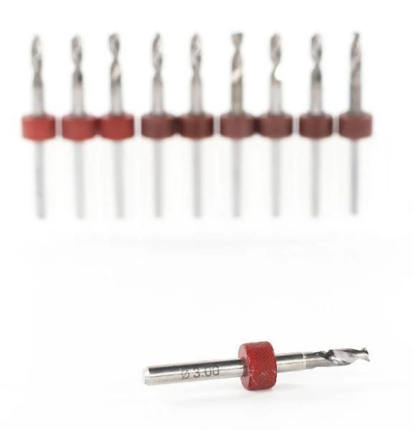 PCB Mikro Karbür CNC Matkap Ucu 10lu Set 3,00mm Tungsten 18 Shank - 2