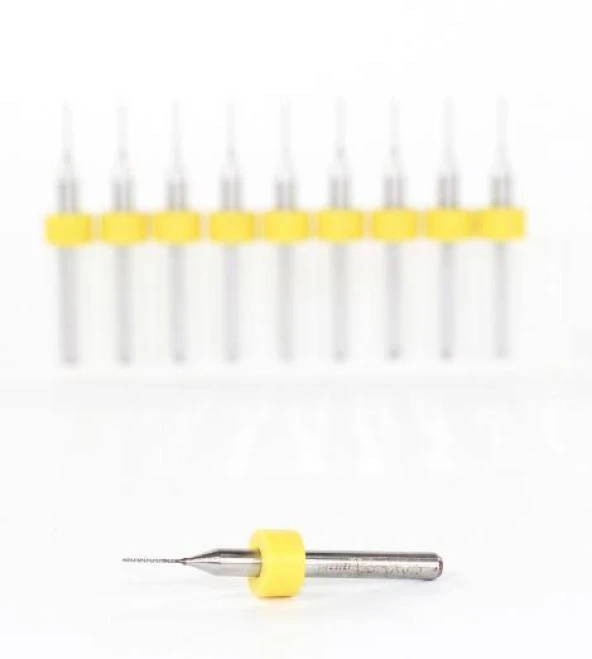 PCB Mikro Karbür CNC Matkap Ucu 10lu Set 0,45mm Tungsten 18 Shank - 2