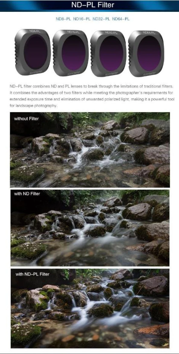 DJI Mavic 2 Pro Kamera Lens Filtre Nötr Yoğunluk Polarize ND64PL - Resim 7