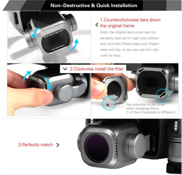 DJI Mavic 2 Pro Kamera Lens Filtre Nötr Yoğunluk Polarize ND32PL - 9