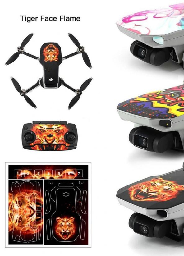 DJI Mavic Mini Su Geçirmez PVC Gövde ve Kumanda Çıkartma Seti - 7