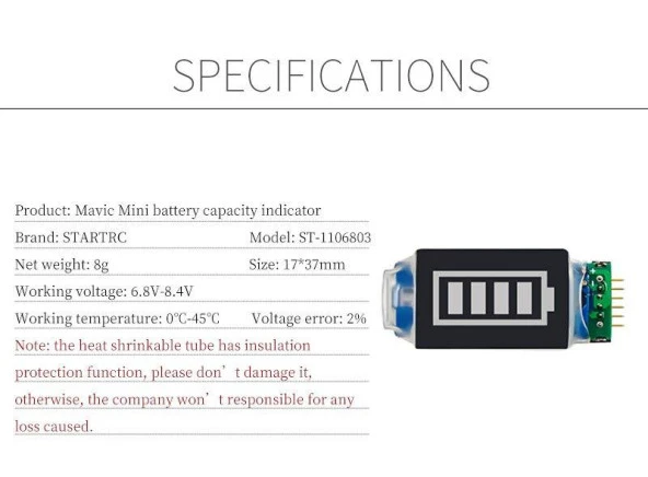 DJI Mavic Mini Pil Kapasite Göstergesi CihazıLed Güç Ekranı - Resim 6