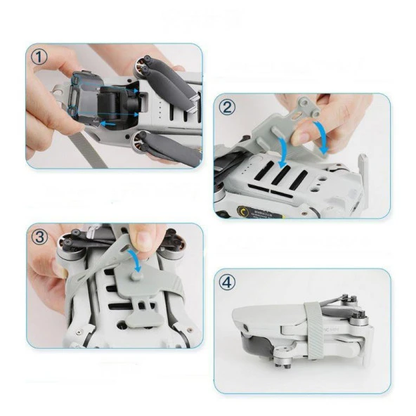 DJI Mavic Mini Silikon Pervane Tutucu Kelepçe & Lens Koruma Kapak - Resim 9