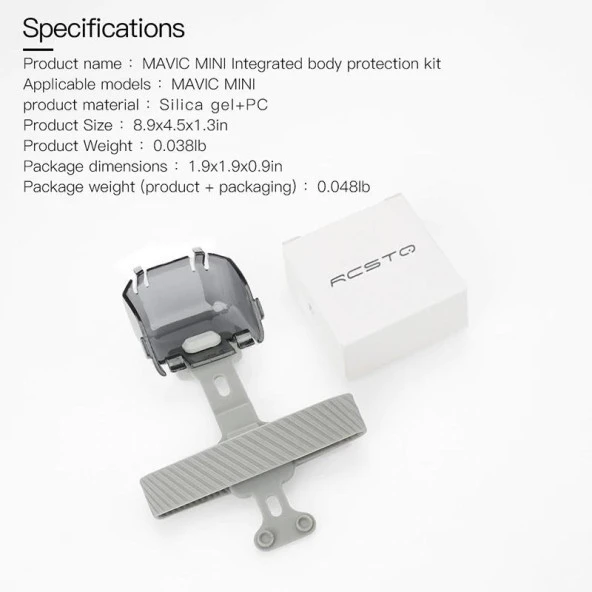 DJI Mavic Mini Silikon Pervane Tutucu Kelepçe & Lens Koruma Kapak - Resim 10