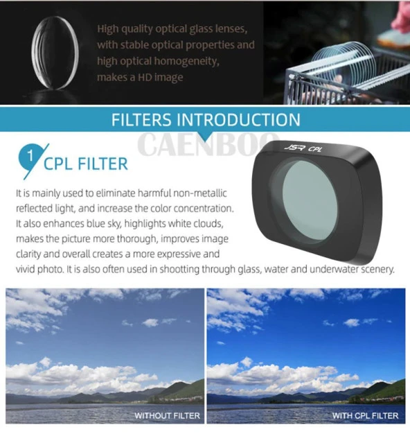 DJI Mavic Air 2 Lens Filtre MCUV CPL ND4 ND8 ND16 ND32 6 lı Set - Resim 9