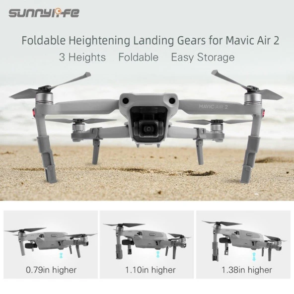 DJI Mavic Air 2 Katlanır Yükseltilmiş Ayak Koruyucu İniş Takımı - 6