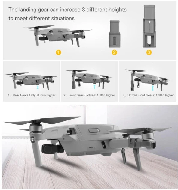 DJI Mavic Air 2 Katlanır Yükseltilmiş Ayak Koruyucu İniş Takımı - 7