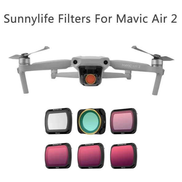 DJI Mavic Air 2 Lens Filtre Seti MCUV CPL ND4 ND8 ND16 ND32 - Resim 2