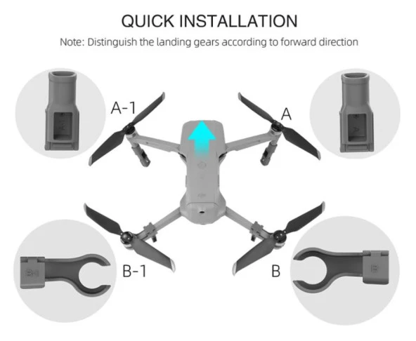 DJI Mavic Air 2 Katlanır Yükseltilmiş Ayak Koruyucu İniş Takımı - 10
