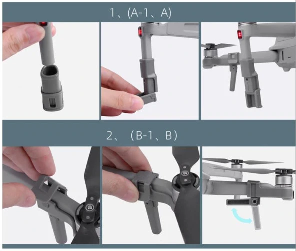 DJI Mavic Air 2 Katlanır Yükseltilmiş Ayak Koruyucu İniş Takımı - 11