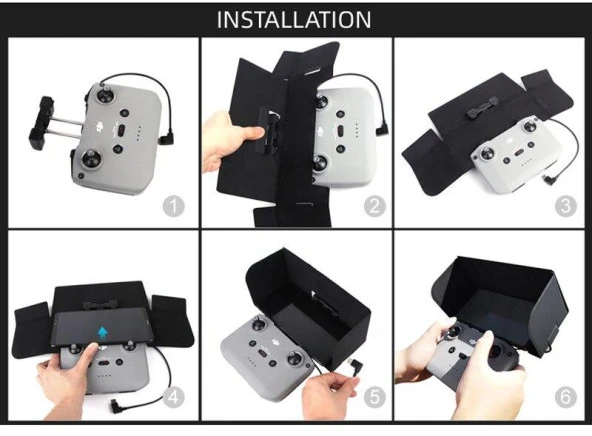 DJI Mavic Air 2 Cep Telefonu Gölgelik Manyetik Katlanır Güneşlik - Resim 5