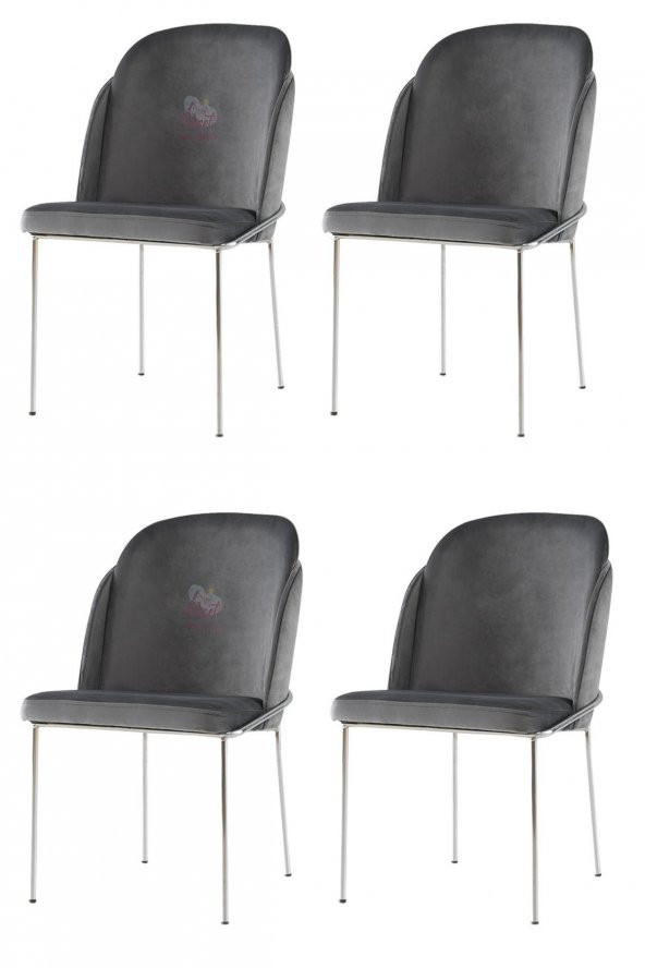 4 Adet Limon Sandalye Metal Krom Sandalye Mutfak Salon Yemek Odası Sandalyesi