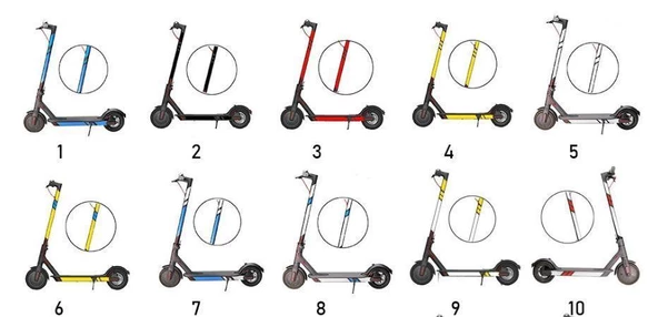 M365 ve Tüm Scooter Modelleri İçin Reflektör Çıkartma Set Seri A - 2