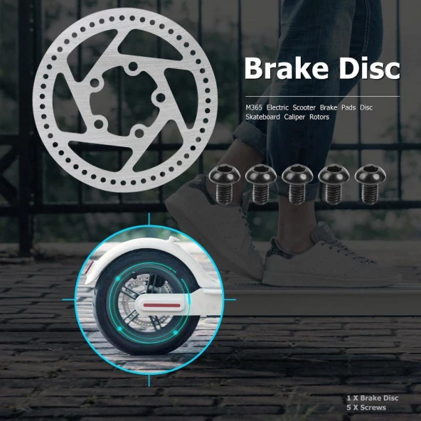 M365 Elektrikli Scooter İçin Arka Teker Fren Diski 110mm 5 Delik - 3