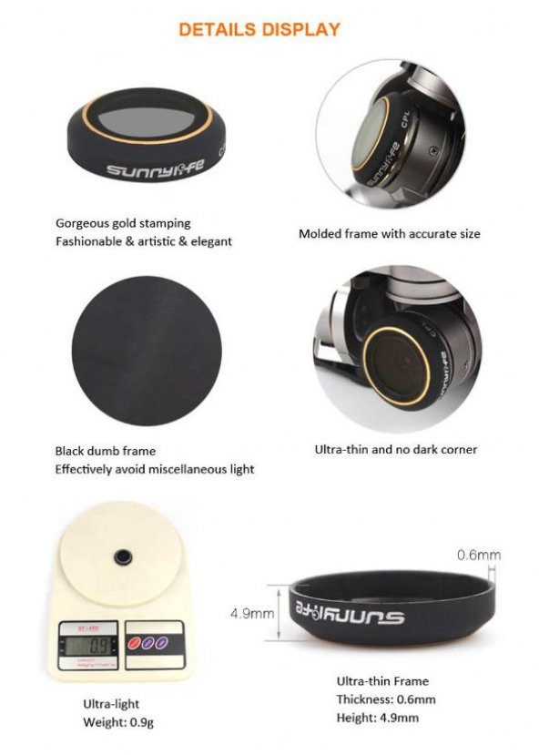 DJI Mavic Pro Alpine White Kamera Lens İçin ND32 Filtre Nötr Yoğunluk - 7