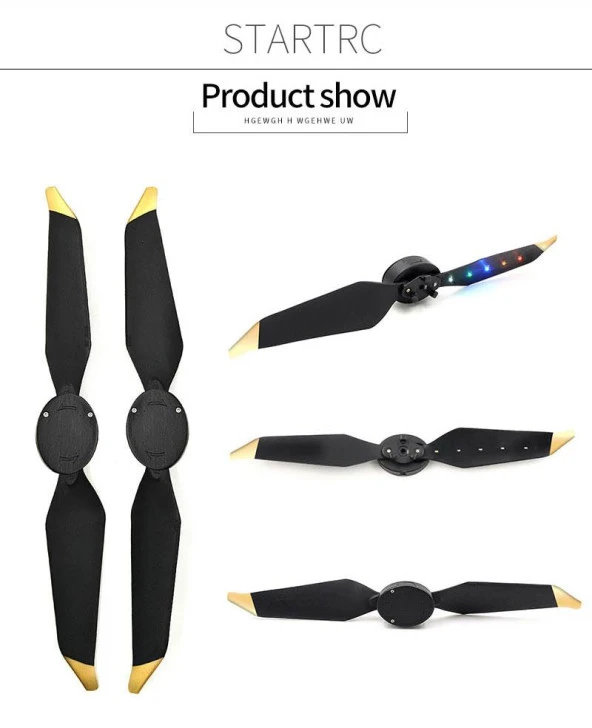 DJI Mavic Pro LED Flaş Işıklı Düşük Gürültülü Gece Uçuş Pervanesi - Resim 8