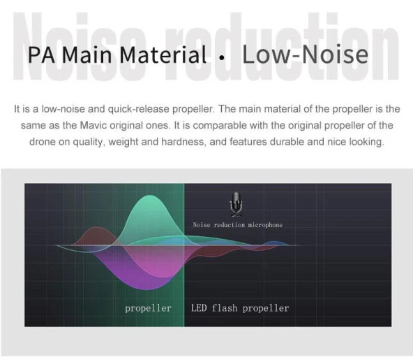 DJI Mavic Pro LED Flaş Işıklı Düşük Gürültülü Gece Uçuş Pervanesi - Resim 9