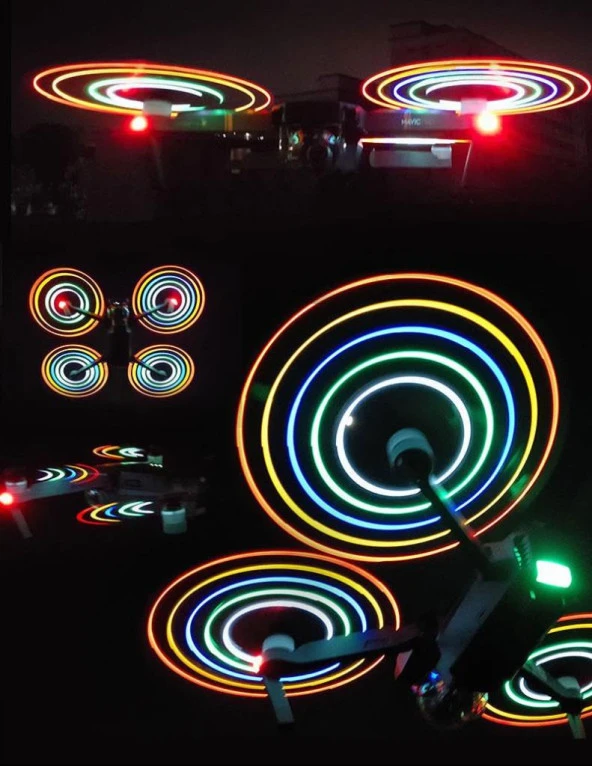 DJI Mavic Platinum LED Flaş Işıklı Uzun Süreli Gece Uçuş Pervane - Resim 4