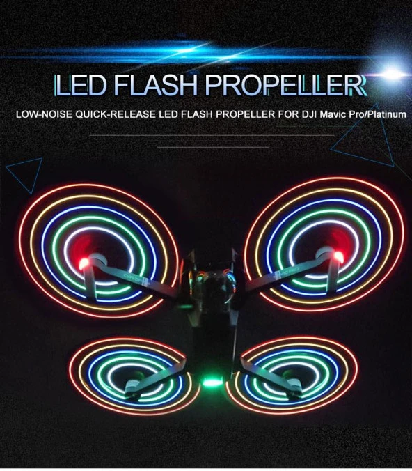 DJI Mavic Platinum LED Flaş Işıklı Uzun Süreli Gece Uçuş Pervane - Resim 12