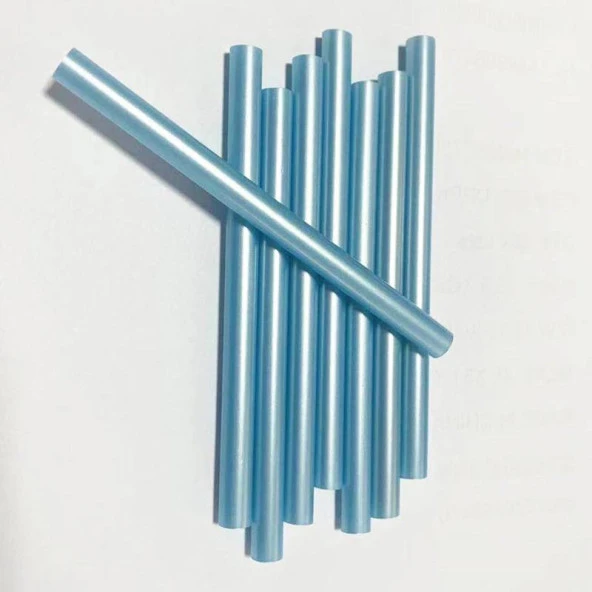 Mühür Mumu Çubuk Sıcak Tutkal 7mm x 20cm 6 lı Metalik Pastel Mavi - Resim 3