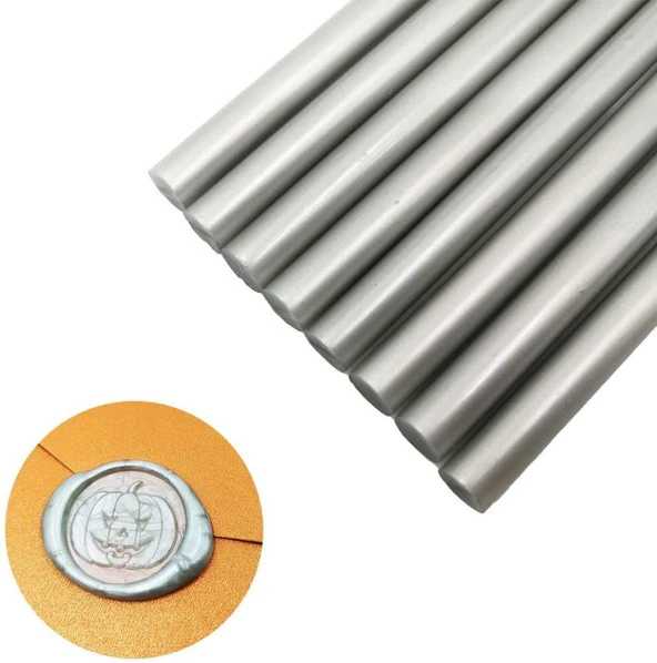 Mühür Mumu Çubuk Sıcak Tutkal 11mm x 20cm 3 lü Metalik Gümüş Renk - 7
