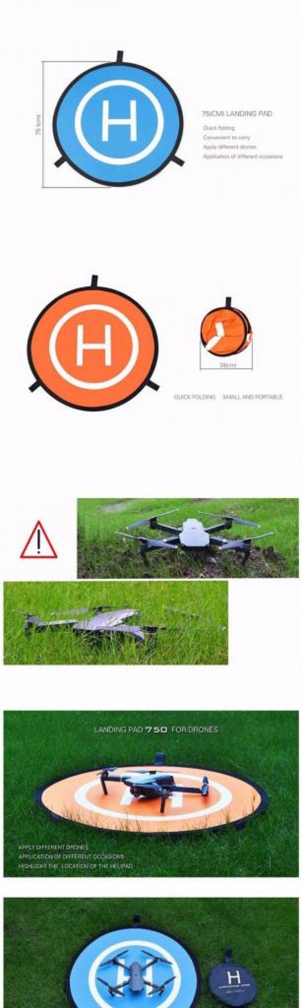 DJI Mavic Air için Katlanabilir İniş Ped Taşıma Çantası+Saplama - Resim 9