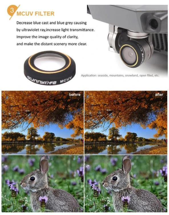 Dji Mavic Pro Kamera Lens İçin 6 lı Filtre Seti MCUV/CPL/ND4/ND8/ND16 /ND32 - 3