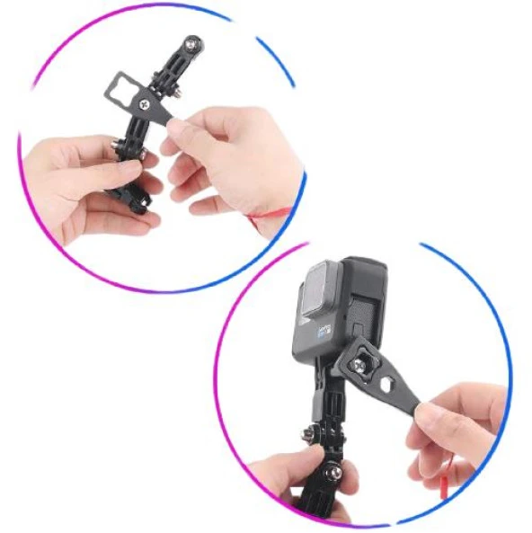 DJI Osmo Action Motorsiklet Kask Çene Ön Sabitleme Montaj Seti - 5
