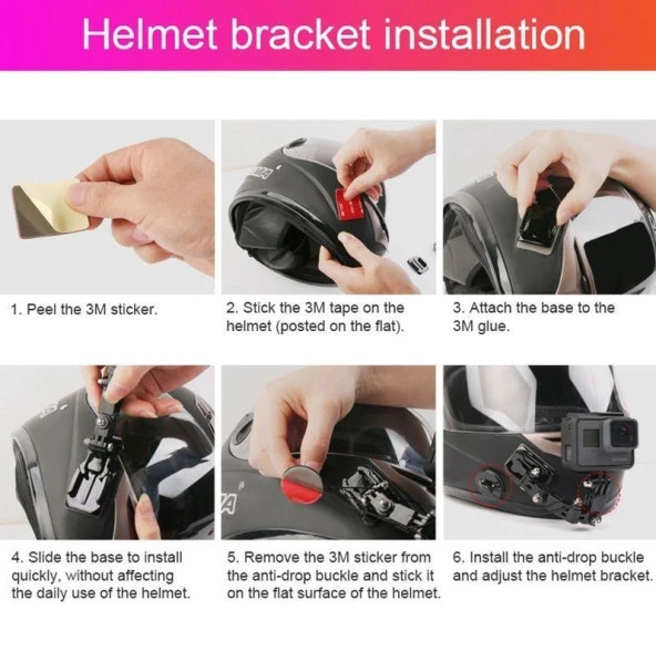 DJI Osmo Action Motorsiklet Kask Çene Ön Sabitleme Montaj Seti - 7
