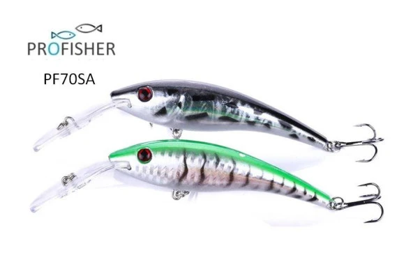 PROFISHER 2 Renk Set 2 Kanca Sahte Balık Yem 15,6 gr 12 cm Long Jaw A - Resim 2