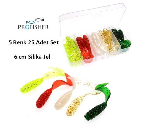 PROFISHER Silika Jel Sahte Yumuşak Yem 6 cm 1,8 gr Plastik Kutuda - 1