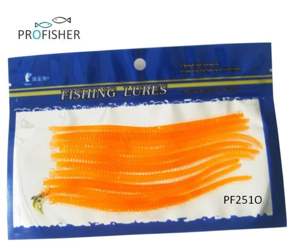 PROFISHER 10 Adet Set 13,5cm Turuncu Silikon Solucan Sahte Yem ürün görseli 1