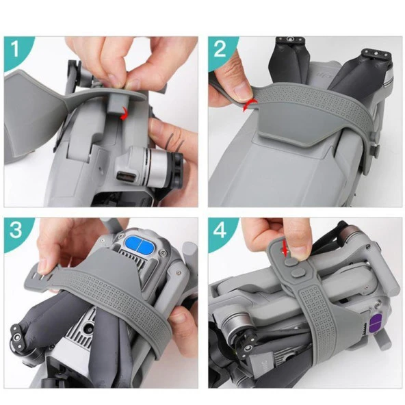 DJI Mavic Air 2 Pervane Tutucu Dron Koruyucu Silikon Kayış - Resim 4