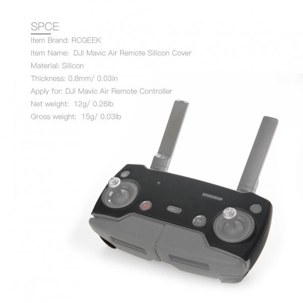 DJI Spark İçin Uzaktan Kumanda Koruyucu Silikon Kılıf Muhafaza - Resim 8