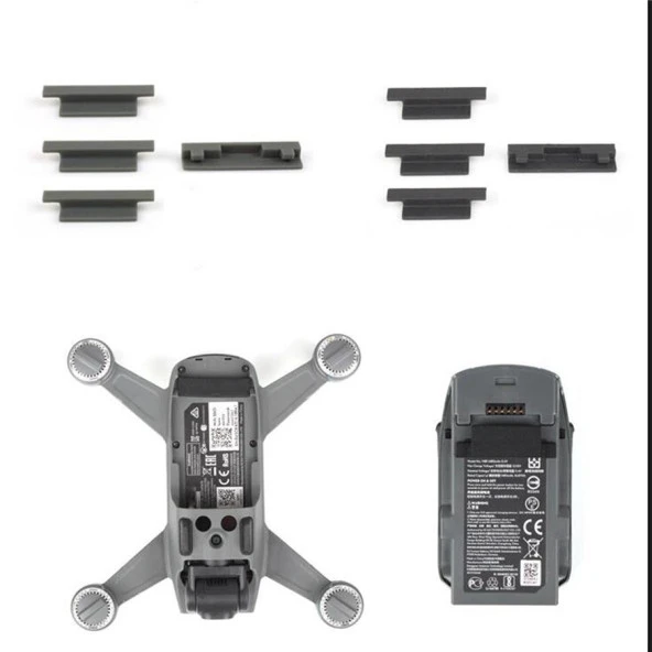 DJI Spark Silikon Toz geçirmez Kapak Set 1 Dron + 3 Pil için Set - Resim 2