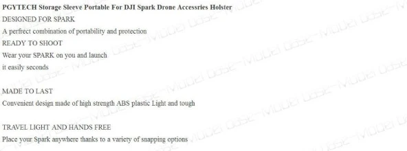 DJI Spark Taşınabilir Kol ve Bel İçin, Koruma Depolama Kılıfı PGYTECH - Resim 10