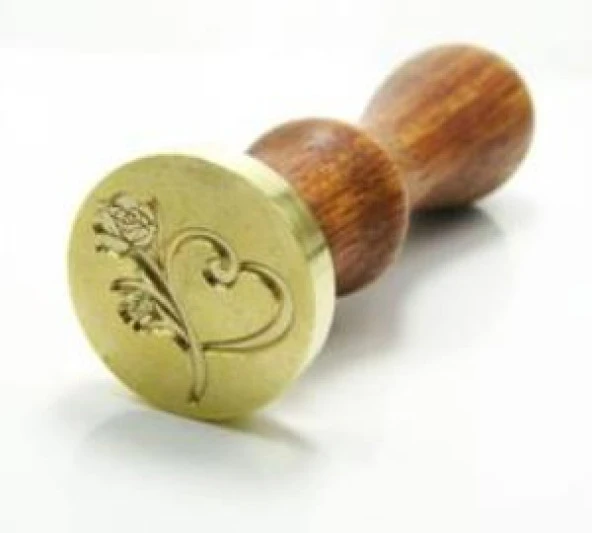 Retro Mektup Mühürü Damga 1 Kalp 3 Gül + 30 Adet Mühür Mumu + Eritme Kaşığı - Resim 3