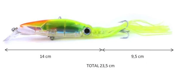 PROFISHER Dev Kalamar H Sert Yem Silikon Kuyruklar 38,7 gr 23,5 cm - Resim 2