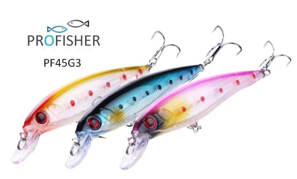 PROFISHER 3 Renk Set 2 Kanca Sahte Balık Yem 13,4 gr 11 cm Luadot ürün görseli 1