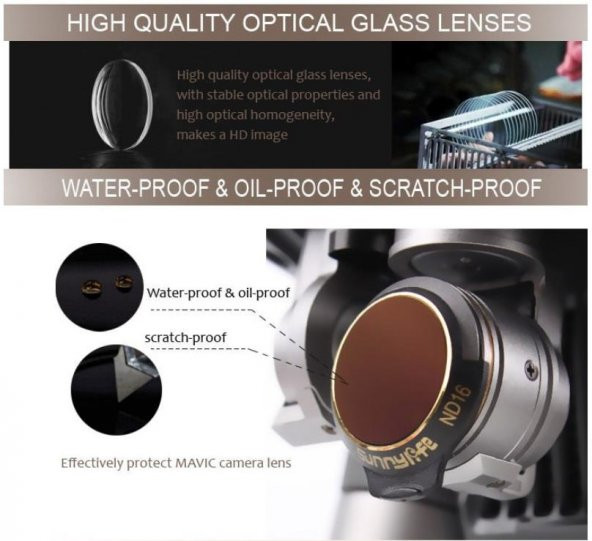 DJI Mavic Pro Alpine White Kamera İçin Kızaklı Upgrade Versiyon Optik Lens Filtre MCUV - 8
