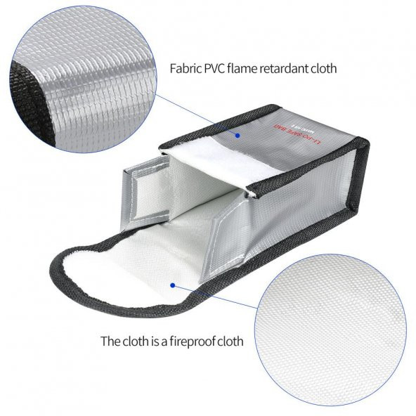 DJI Mavic Air 2 Lipo Pil Yanmaz Güvenlik Çantası 1 Pil Kapasitesi - Resim 6