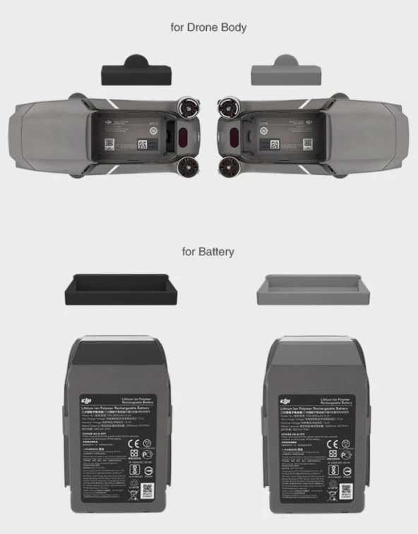 DJI Mavic 2 Pro Pil Yatağı ve Soketler İçin Silikon Koruma 4lü Kapak Seti - Resim 2