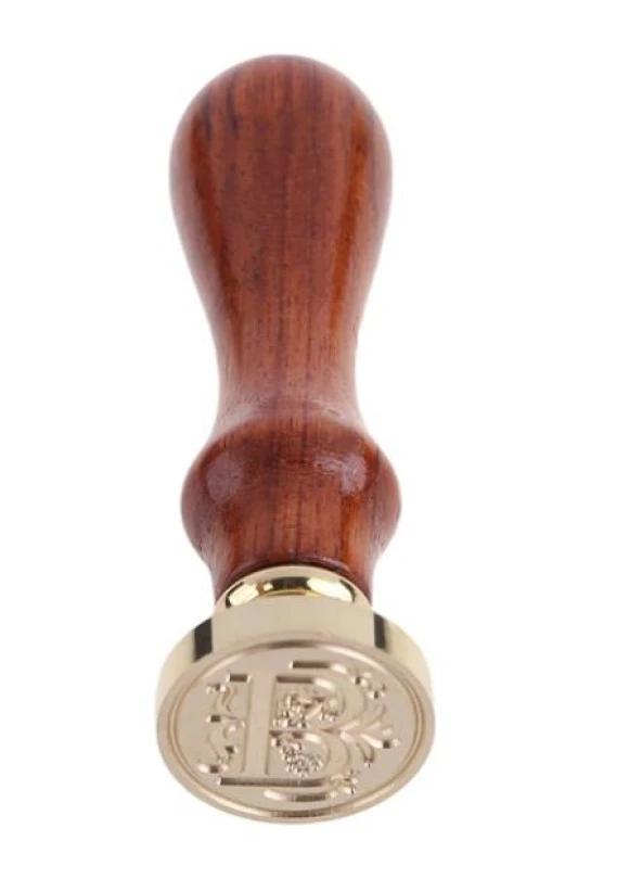 Retro Mektup Mühürü Damga B Harfi + 30 Adet Mühür Mumu + Eritme Kaşığı - Resim 3