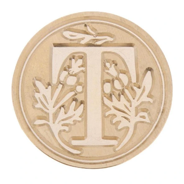 Retro Mektup Mühürü Damga T Harfi + 30 Adet Mühür Mumu + Eritme Kaşığı - Resim 2